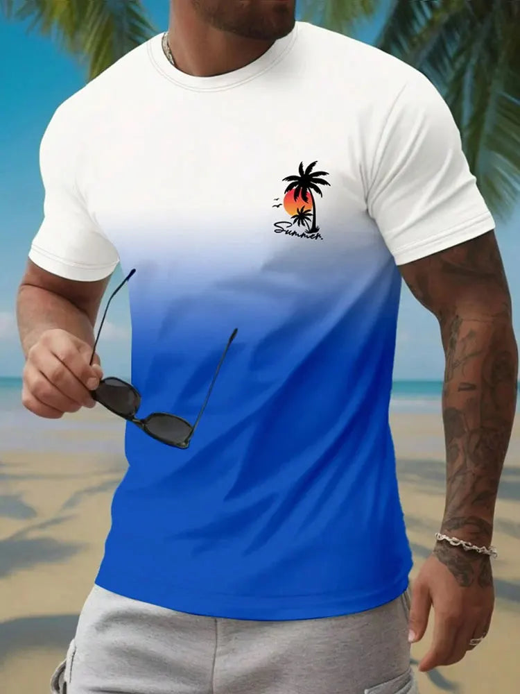 Men's Hawaiian 3D Print Beach T-Shirt