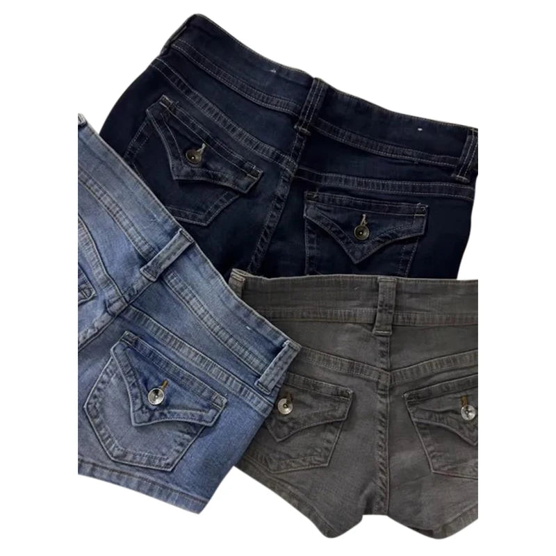 Women's Low-Waist Denim Mini Shorts