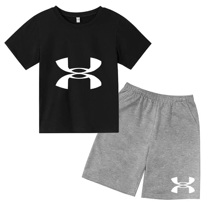Boys' 3D Print T-Shirt & Shorts Sports Set