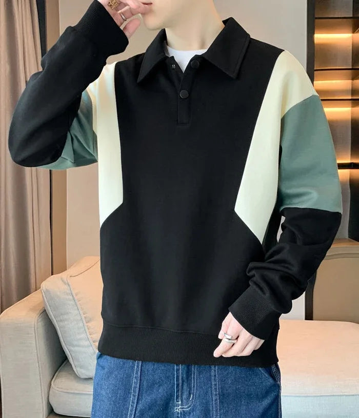 Men's Oversized Polo Sweatshirt