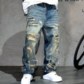Men's Ripped Distressed Baggy Straight Jeans