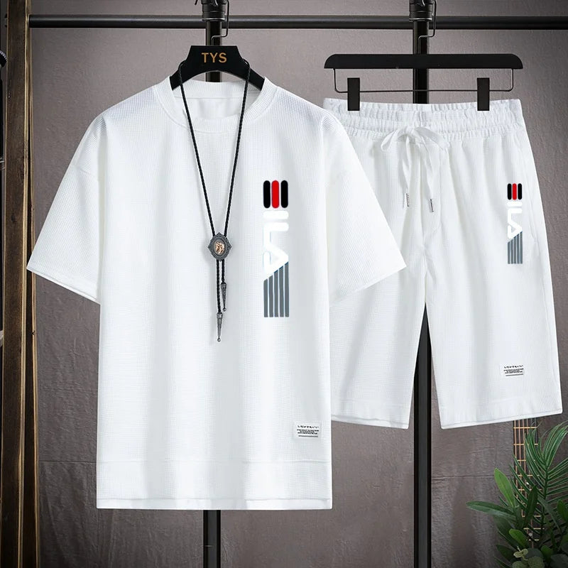 Men's Hooded T-Shirt & Shorts Casual Set