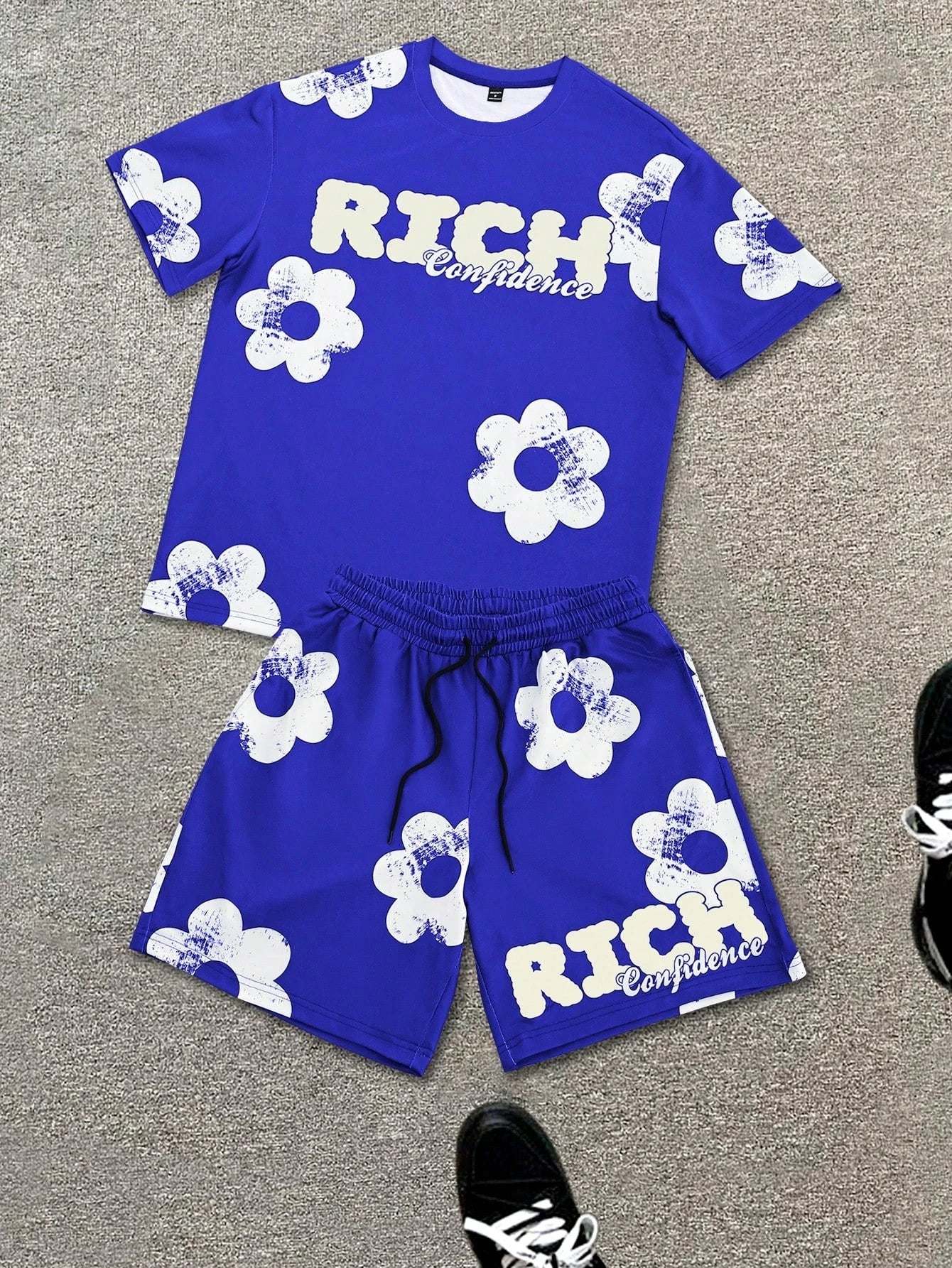 Men's Floral Graphic Tee & Shorts Set