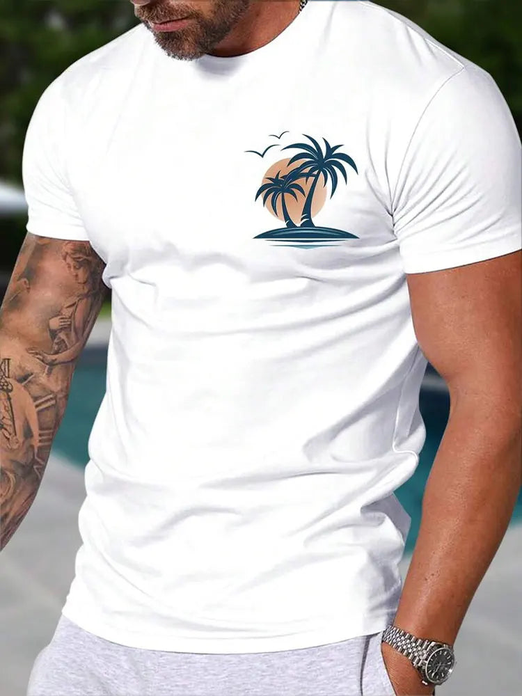 Men's Hawaiian 3D Print Beach T-Shirt