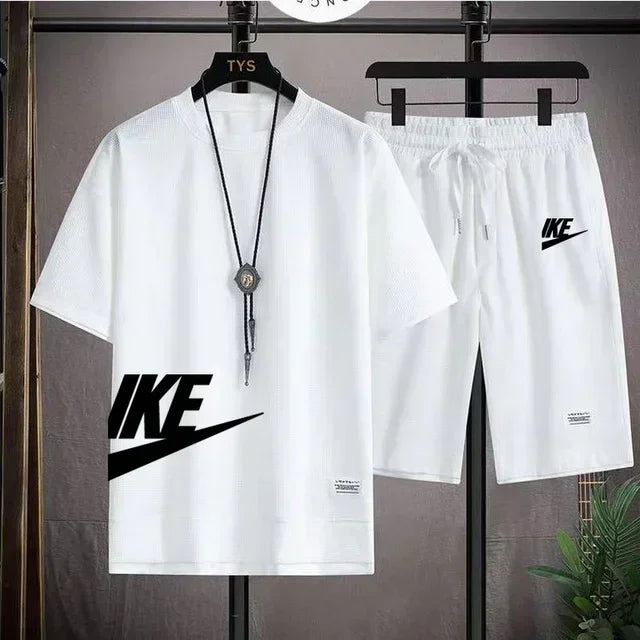 Men's Casual Printed T-Shirt & Shorts Set