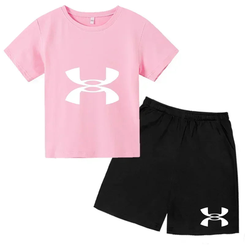 Boys' 3D Print T-Shirt & Shorts Sports Set