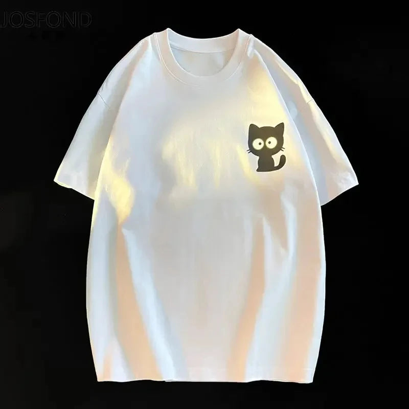 Women's Cartoon Print Loose Casual T-Shirt