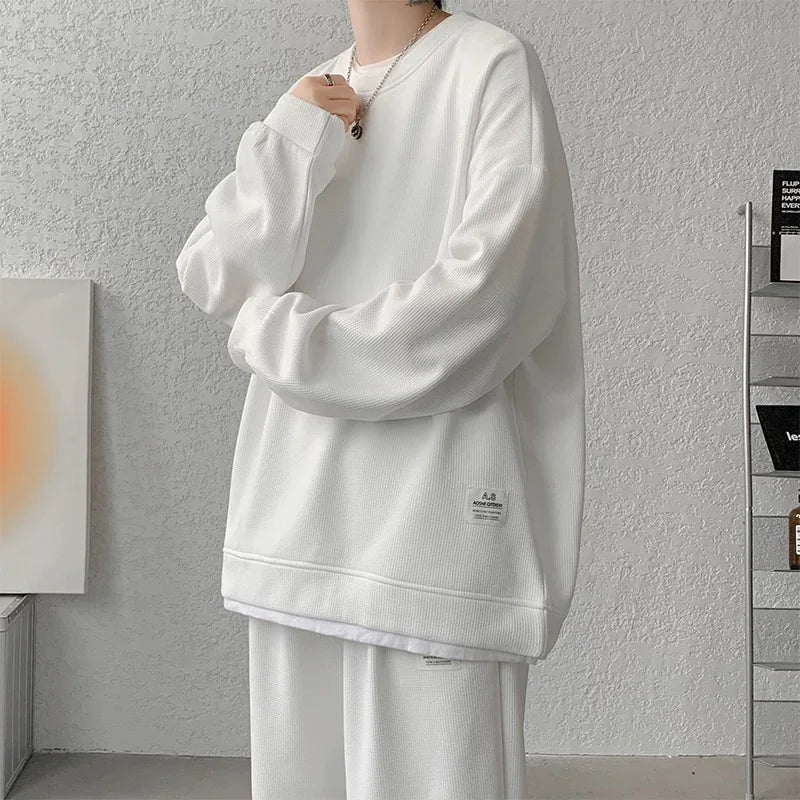 Men's Waffle T-Shirt & Shorts Set (Up to 5XL)