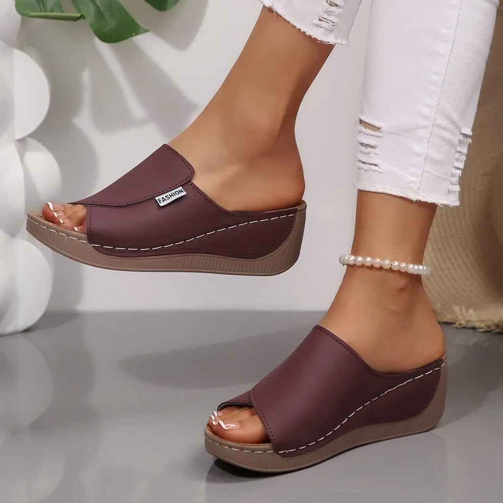 Women's Open-Toe Wedge Buckle Sandals