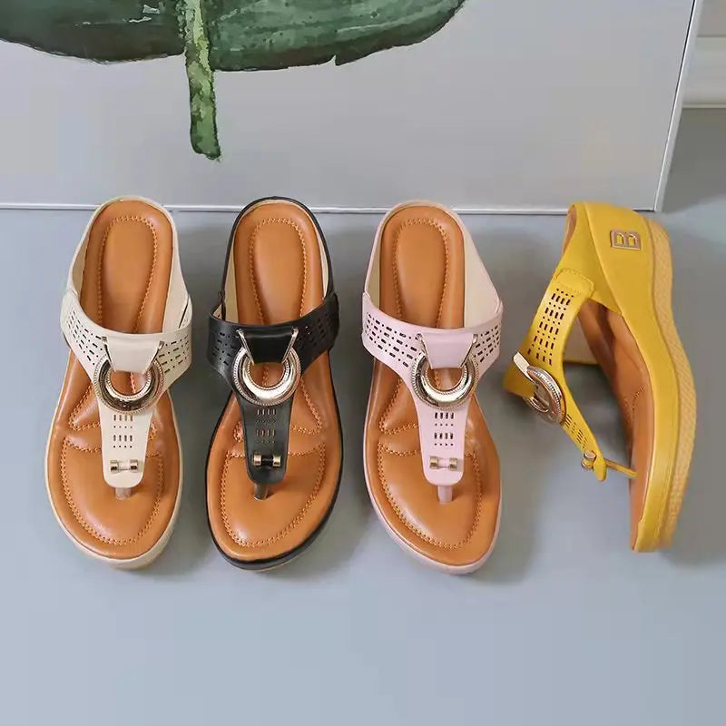 Women's Platform Wedge Flip-Flop Sandals