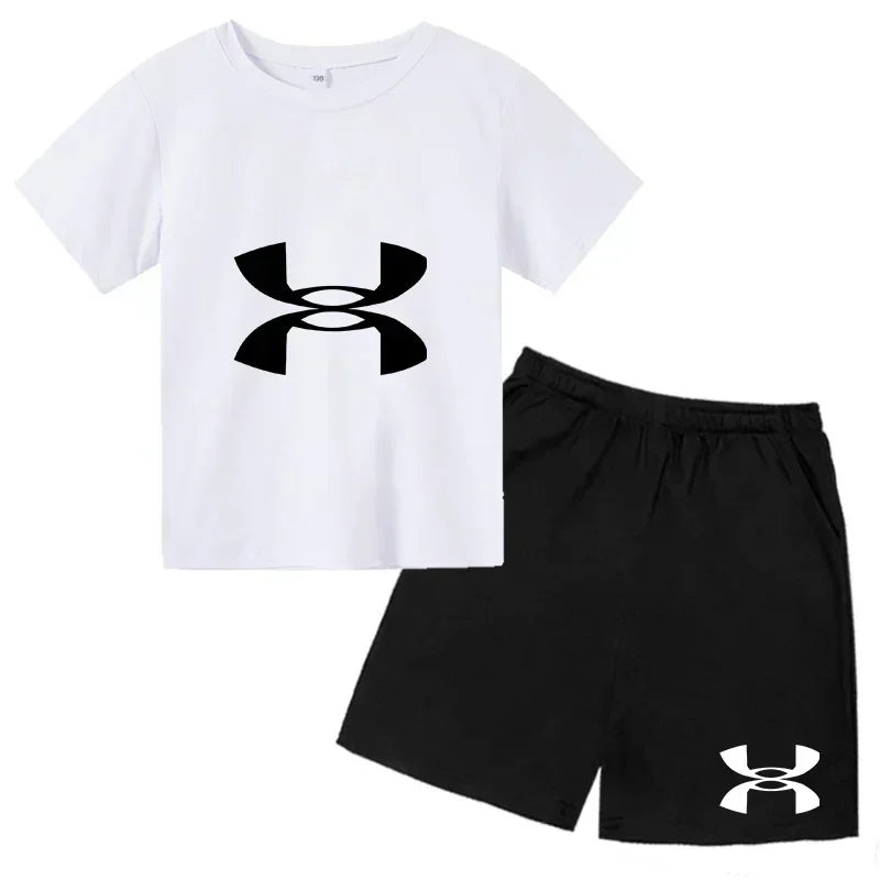 Boys' 3D Print T-Shirt & Shorts Sports Set