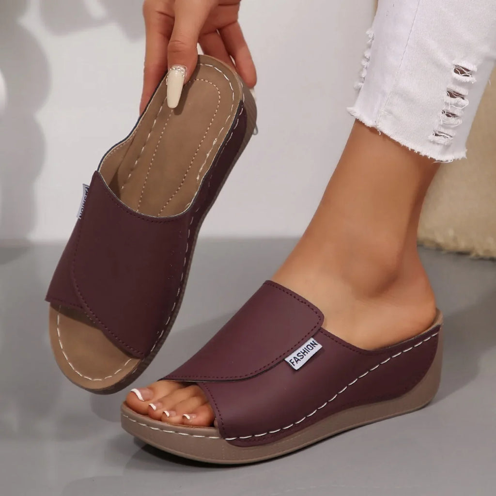 Women's Open-Toe Wedge Buckle Sandals