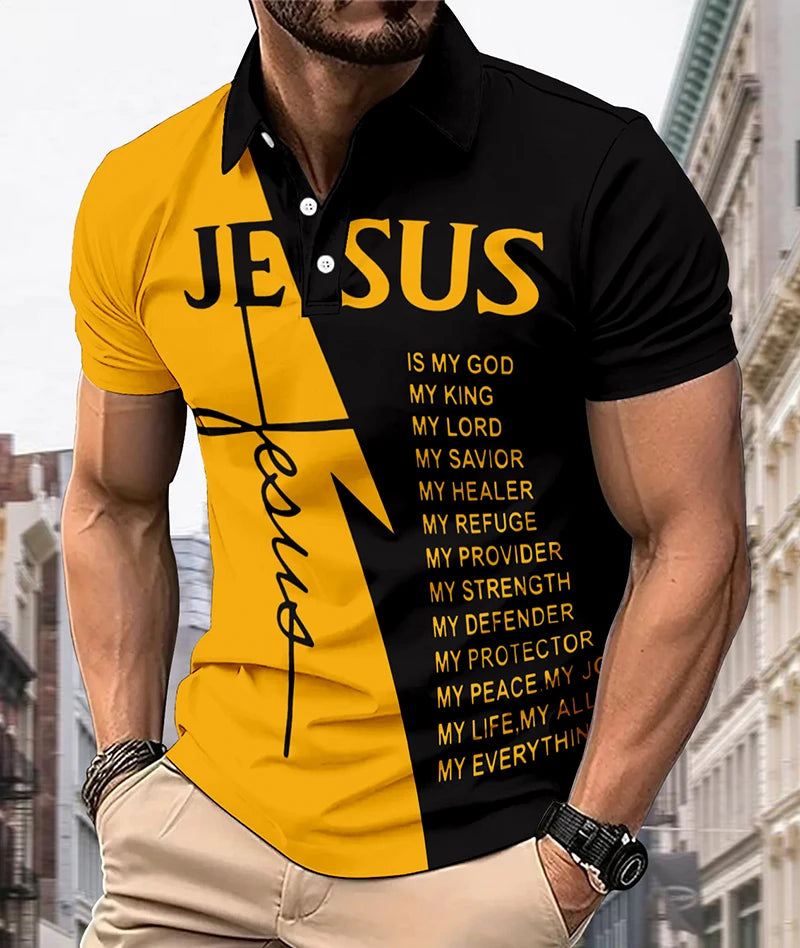 Men's Digital Print Polo Shirt