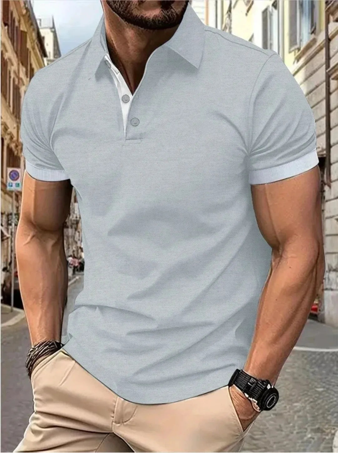 Men's 3D Pattern Print Polo Shirt