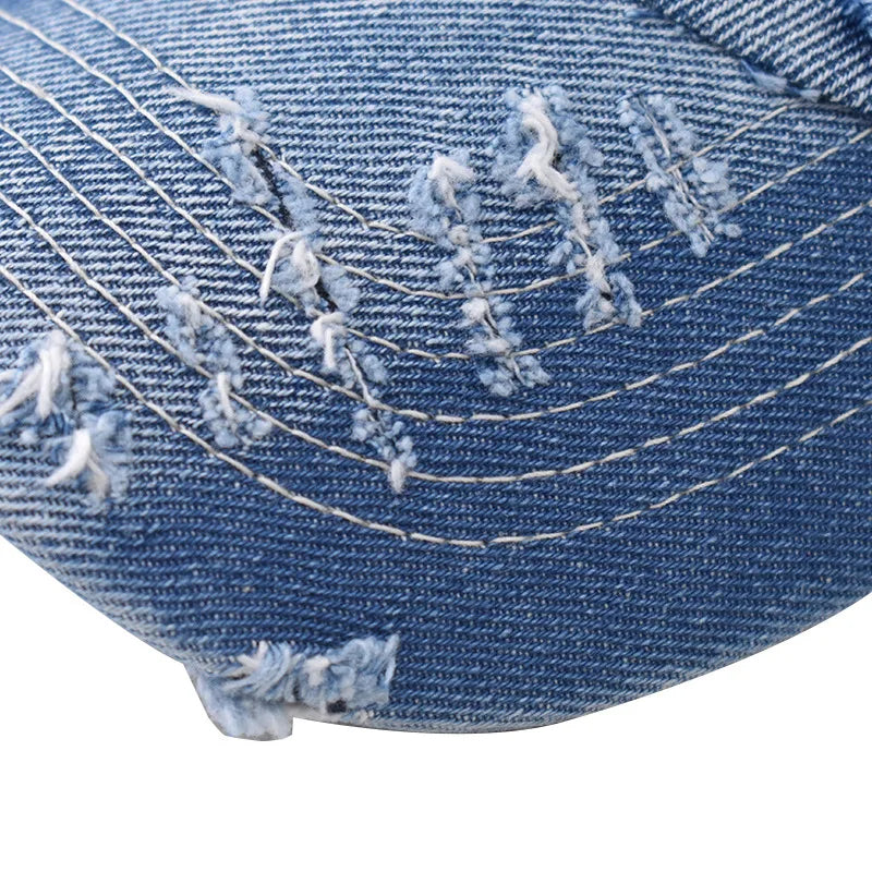 Washed Denim Snapback Trucker Hat
