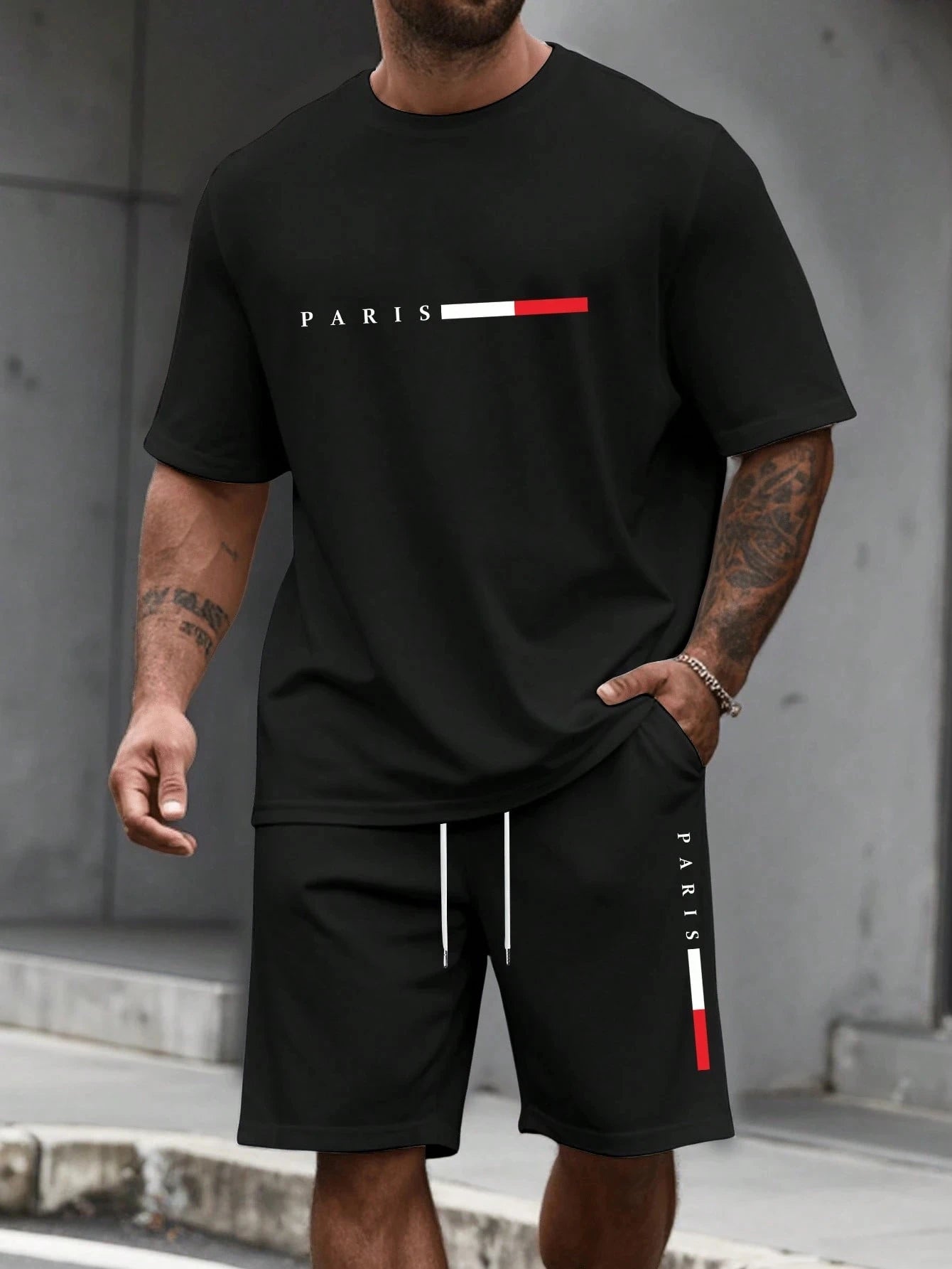 Men's O-Neck T-Shirt & Shorts Casual Set