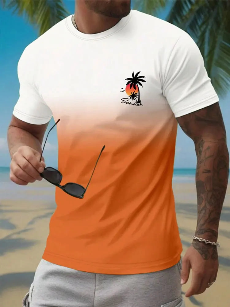 Men's Hawaiian 3D Print Beach T-Shirt