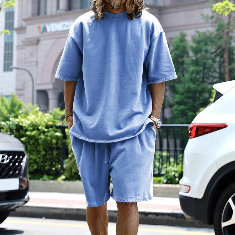 Men's Oversized Casual Sports T-Shirt & Shorts Set