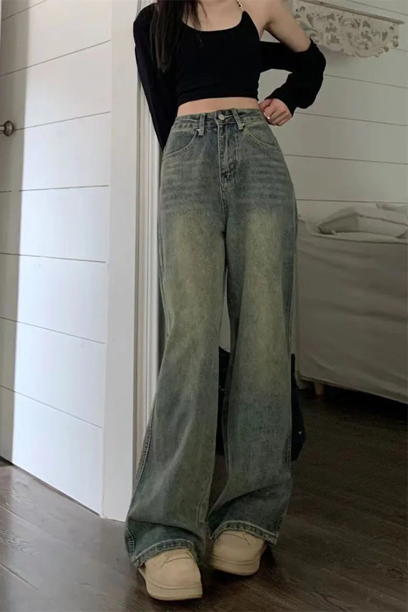 Women's Y2K High-Waist Baggy Wide-Leg Jeans
