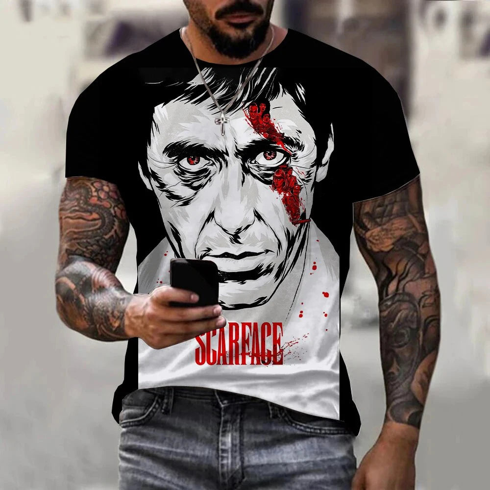 Men's Scarface 3D Print Quick-Dry T-Shirt