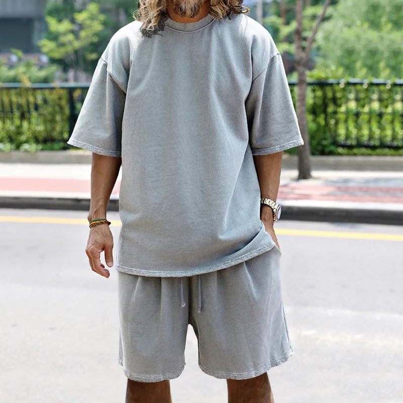 Men's Oversized Casual Sports T-Shirt & Shorts Set