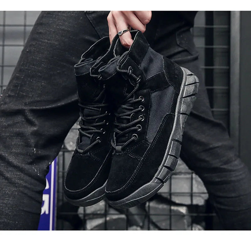 Men's Flat Sole Lace-Up Ankle Boots