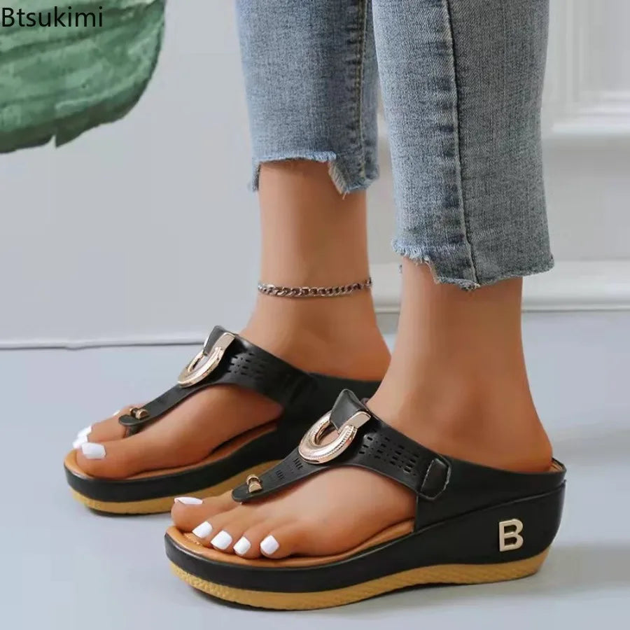 Women's Platform Wedge Flip-Flop Sandals