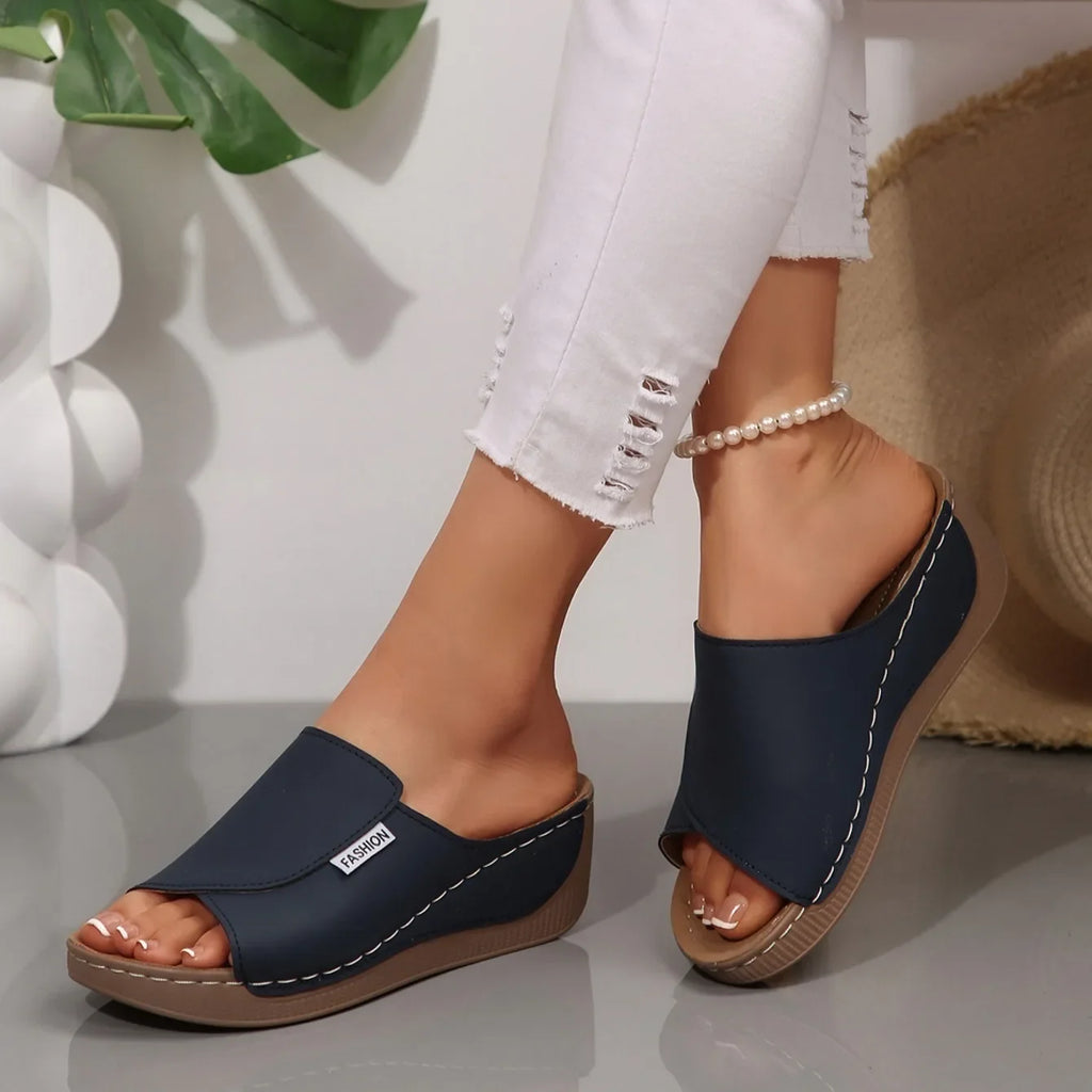 Women's Open-Toe Wedge Buckle Sandals