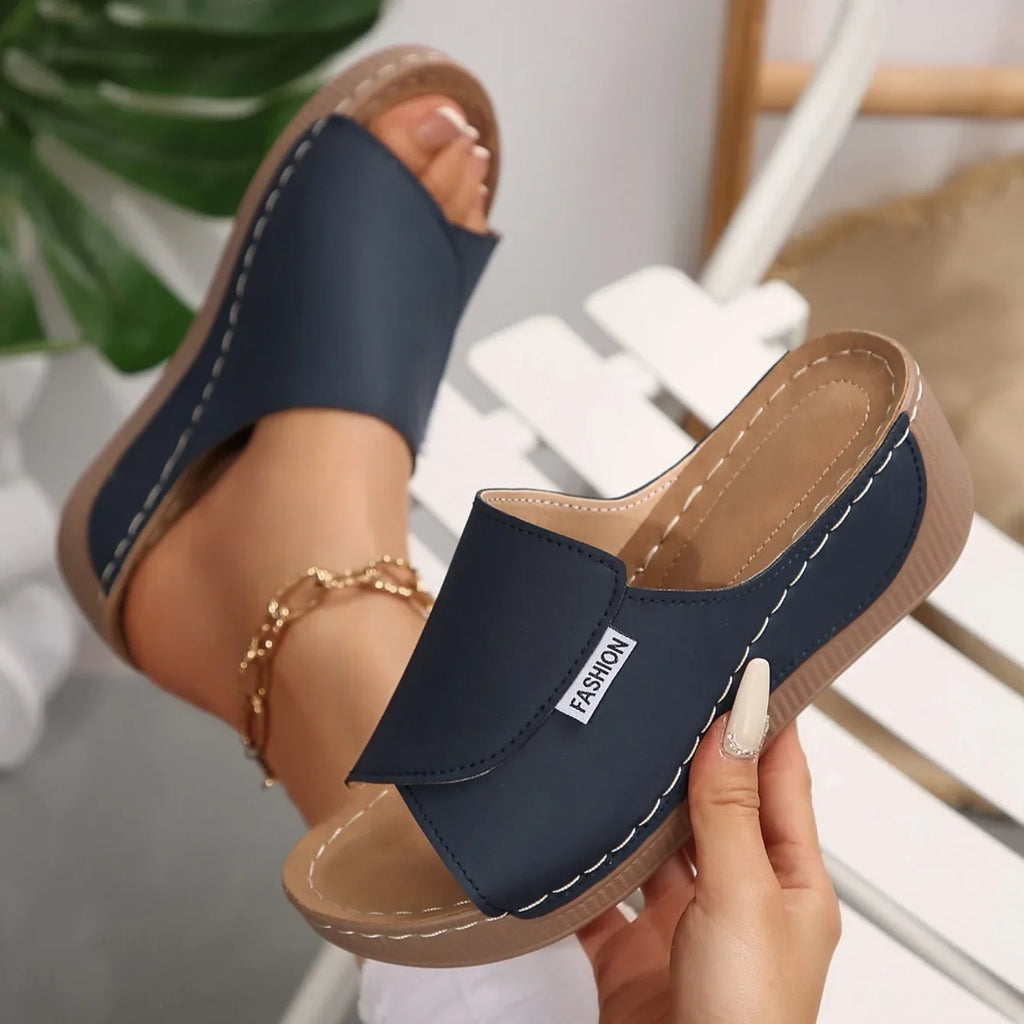 Women's Open-Toe Wedge Buckle Sandals