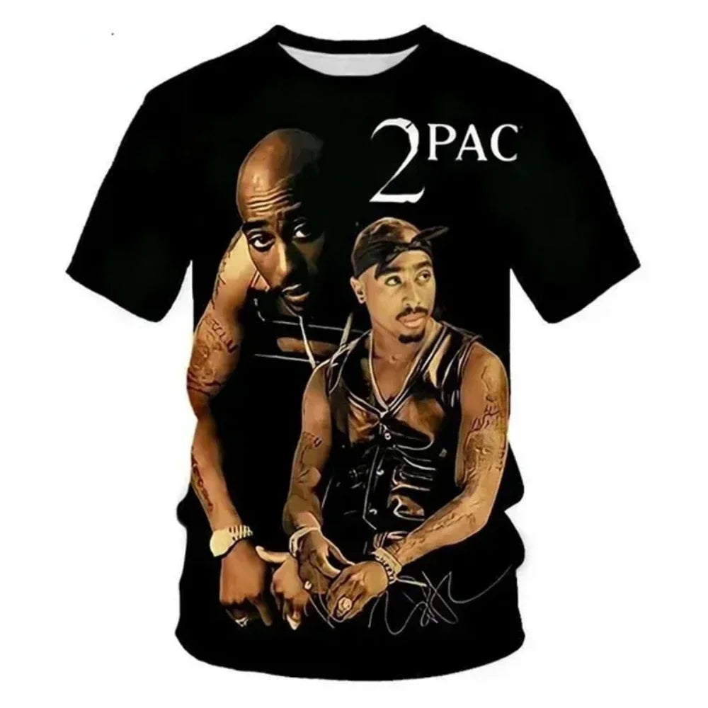Men's 2Pac Hip-Hop Graphic T-Shirt