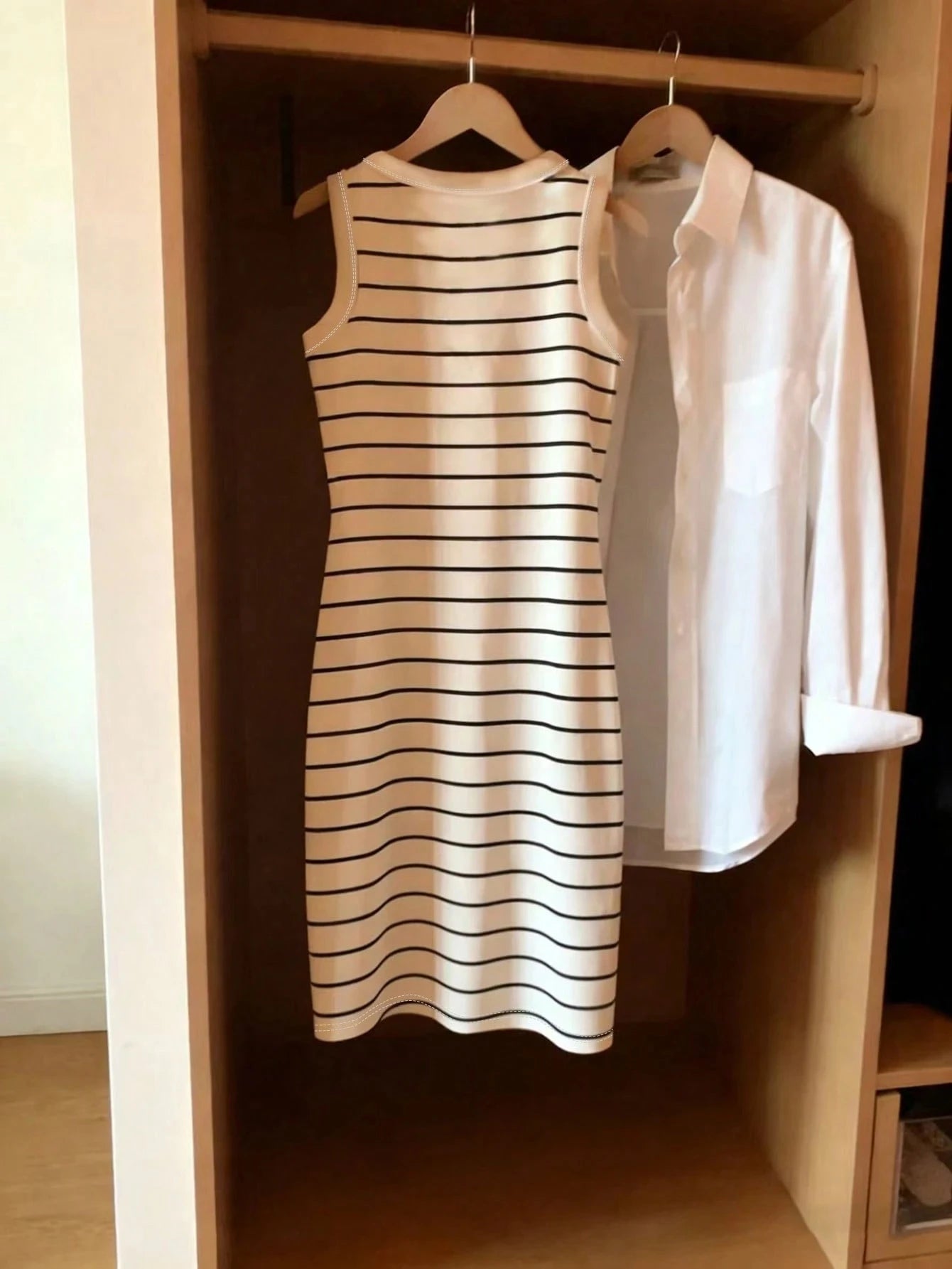 Women's Sleeveless Striped Knit Mini Dress