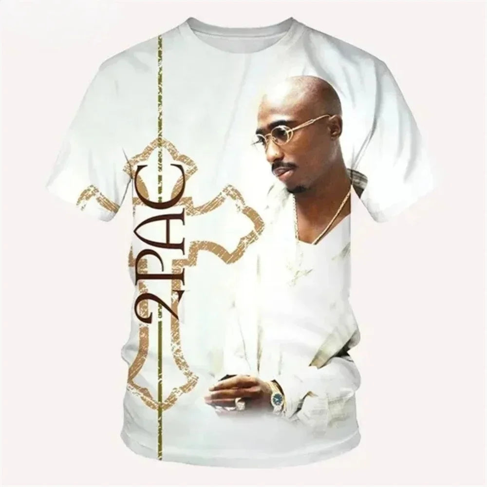 Men's 2Pac Hip-Hop Graphic T-Shirt