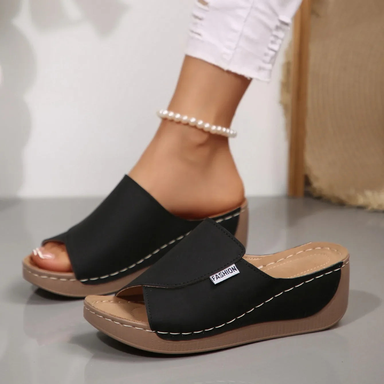 Women's Open-Toe Wedge Buckle Sandals