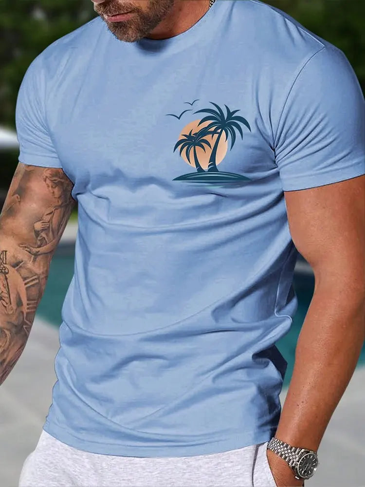 Men's Hawaiian 3D Print Beach T-Shirt