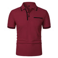 DOUSE Men's Splice Pocket Polo Shirt – Breathable Casual Summer Tee
