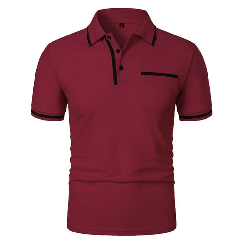 DOUSE Men's Splice Pocket Polo Shirt – Breathable Casual Summer Tee
