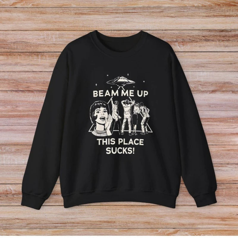 UFO Alien Retro Graphic Hoodie Sweatshirt
