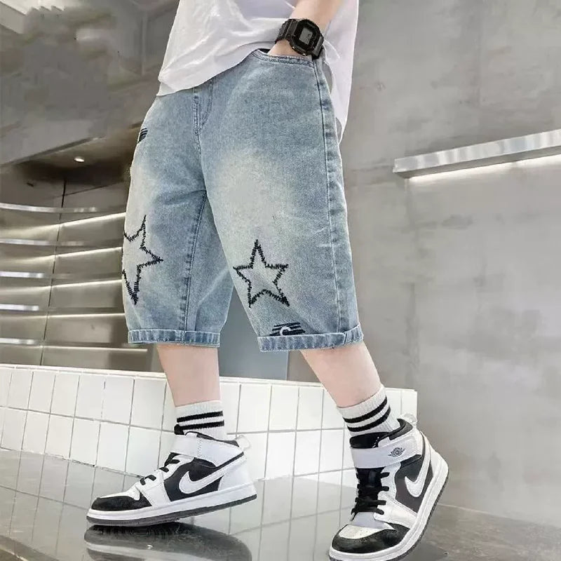 Boys' Wide-Leg Denim Shorts