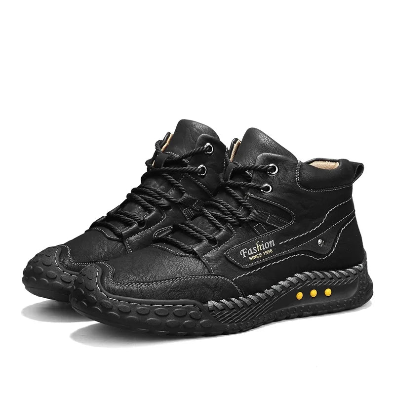 Men's Retro Lace-Up Casual Boots