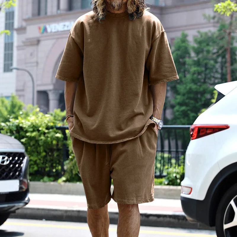 Men's Oversized Casual Sports T-Shirt & Shorts Set