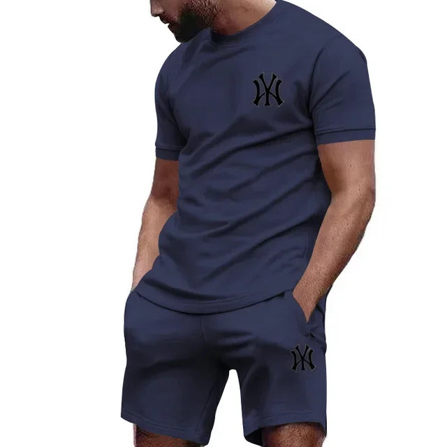 Men's Printed T-Shirt & Pants Sports Set