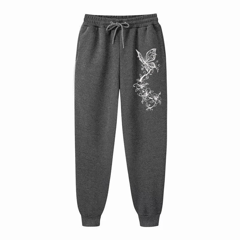 Women's Floral Butterfly Print Jogger Pants