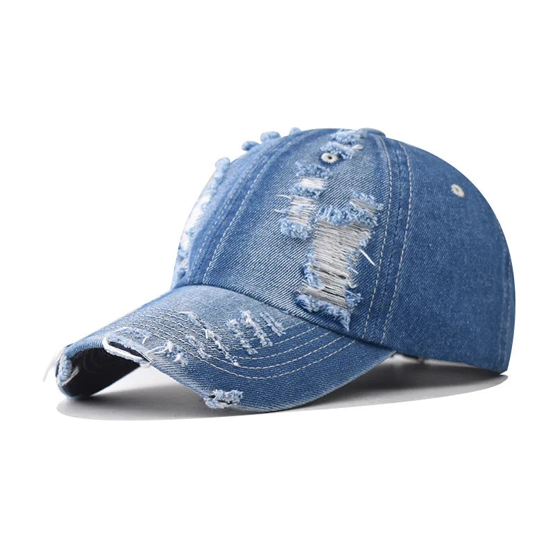 Washed Denim Snapback Trucker Hat