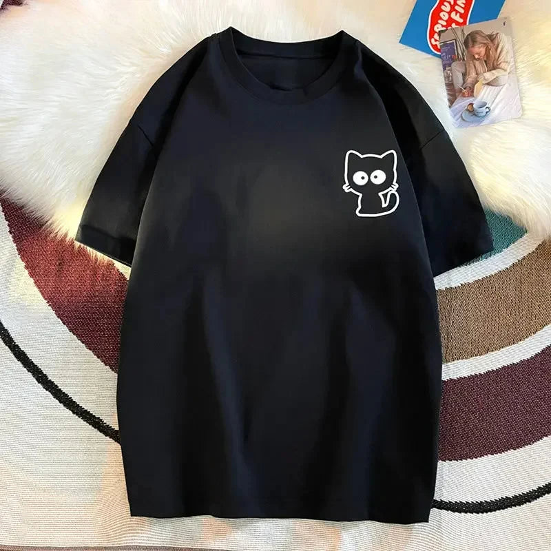 Women's Cartoon Print Loose Casual T-Shirt
