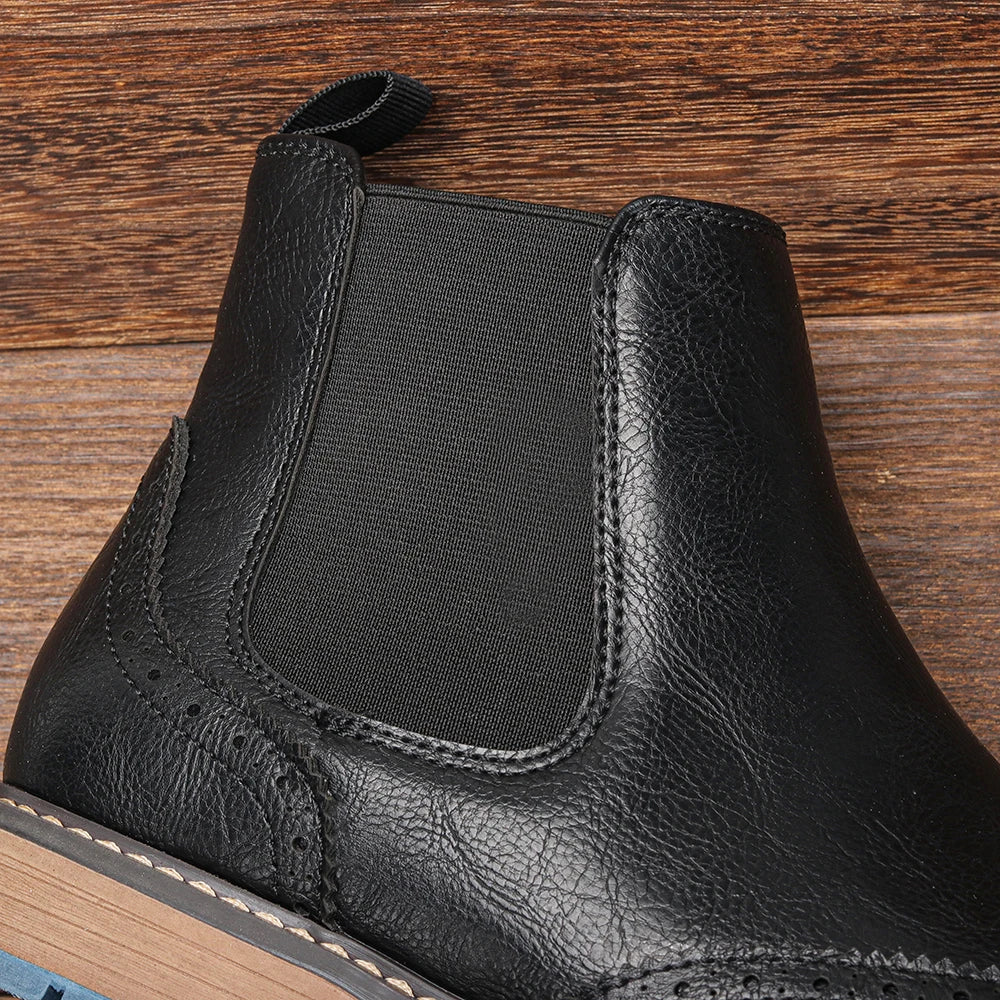 Men's Retro Leather Chelsea Boots