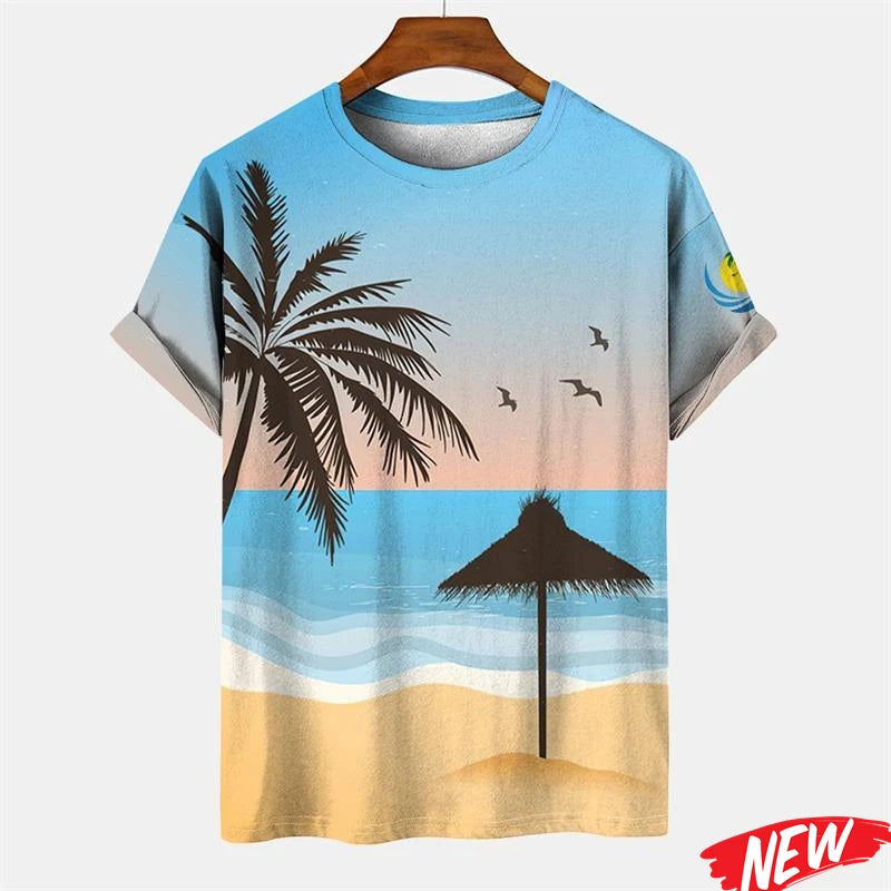 Men's Palm Tree Hawaiian Graphic T-Shirt