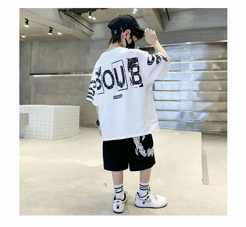 Boys' Hip-Hop T-Shirt & Pants Sports Set