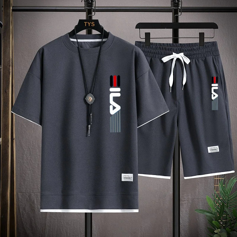 Men's Hooded T-Shirt & Shorts Casual Set