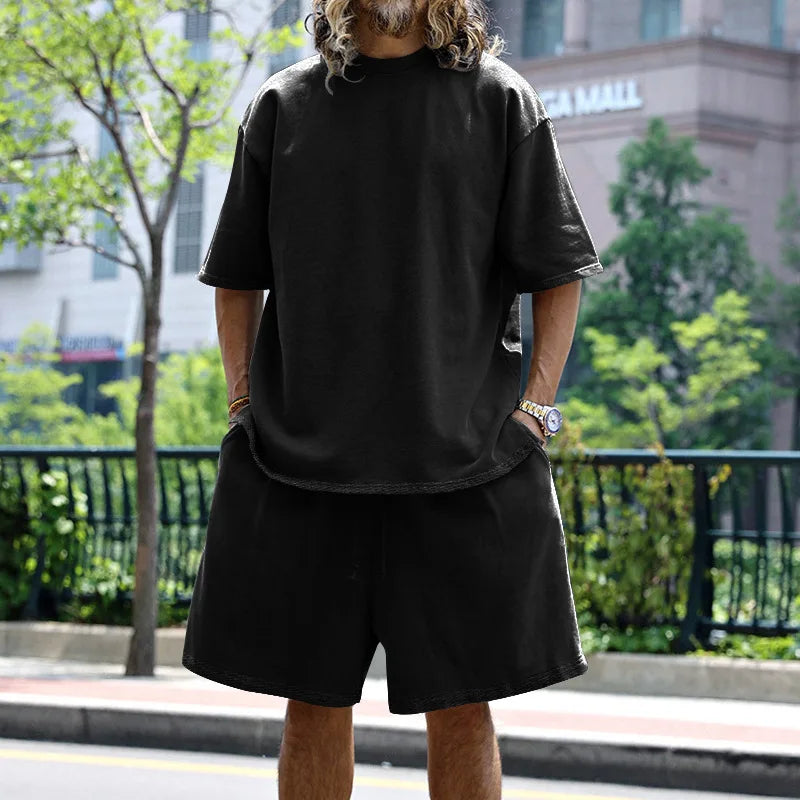 Men's Oversized Casual Sports T-Shirt & Shorts Set