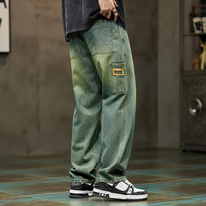 Men's Retro Baggy Wide-Leg Denim Jeans